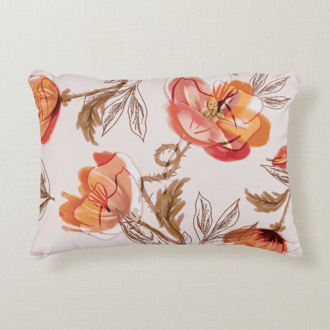 Coussins Décoratifs Pépites Arrière - plans beige Motif d'aquarelle (Devant)
