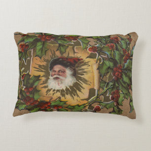 Coussins Décoratifs Père Noël Vintage Antique Houx Noël