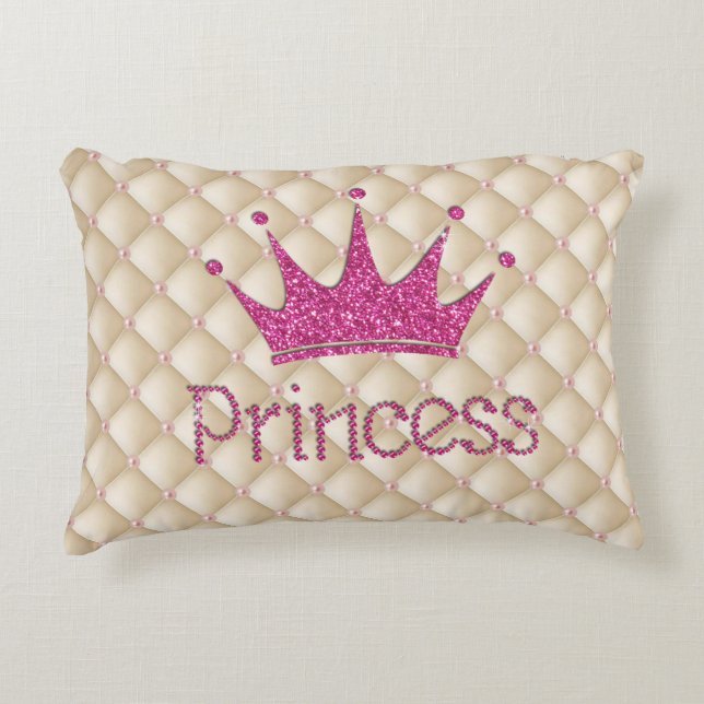 Coussins Décoratifs Perles Charming Chic, Tiara, Princesse, Glitterie (Devant)