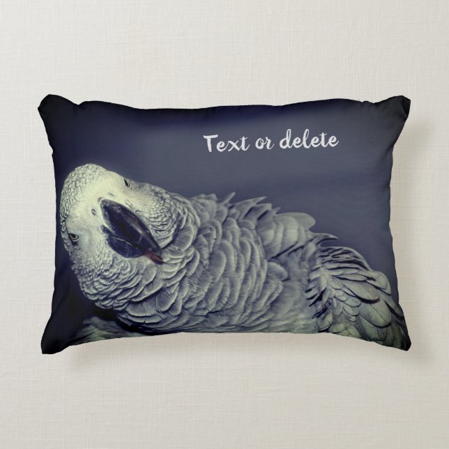 Coussins Décoratifs Perroquet gris d'Afrique mignon oiseau Personnalis (Devant)