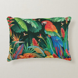 Coussins Décoratifs Perroquet tropical : Arrière - plan floral exotiqu