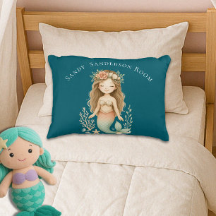 Coussins Décoratifs Personnaliser Boho Girl Mermaid Dark Turquoise Rou