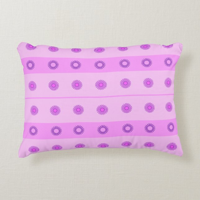 Coussins Décoratifs Petit Motif de fleurs rose et violet (Devant)