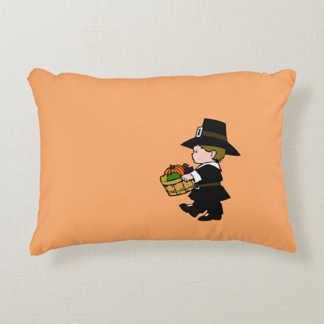 Coussins Décoratifs Petit Pilgrim Garçon Thanksgiving (Devant)