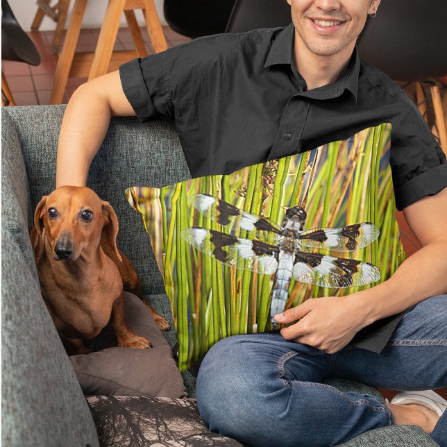 Coussins Décoratifs Photo de libellule d'écrémage blanc commun (In Situ)