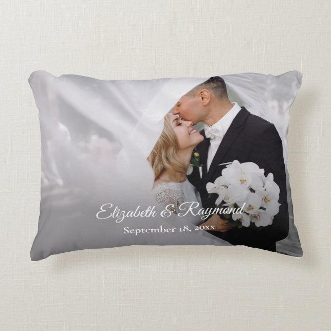 Coussins Décoratifs Photo de mariage personnalisée moderne (Devant)