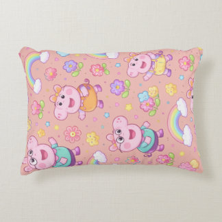 Coussins Décoratifs Pig Pattern Throw Pillow | Kawaii Cartoon Animal 