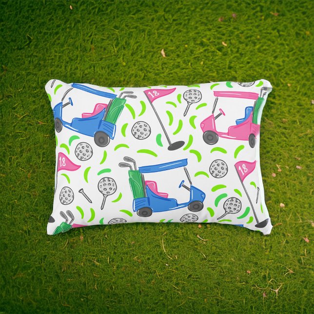 Coussins Décoratifs Pink Blue Green Golf Preppy (Créateur téléchargé)