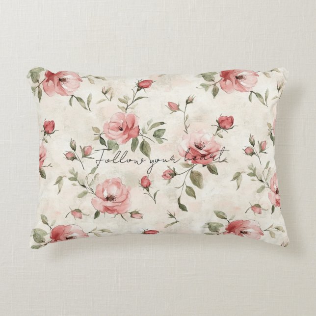 Coussins Décoratifs Pink Roses Floral  (Devant)