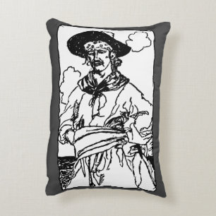 Coussins Décoratifs Pirates de style vintage, croquis d'un capitaine p