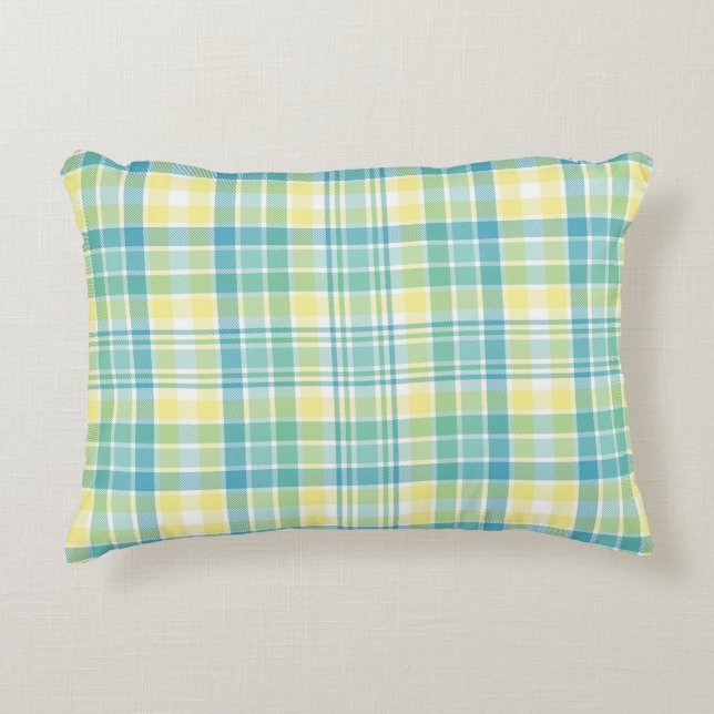 Coussins Décoratifs Plaid en pastel (Devant)