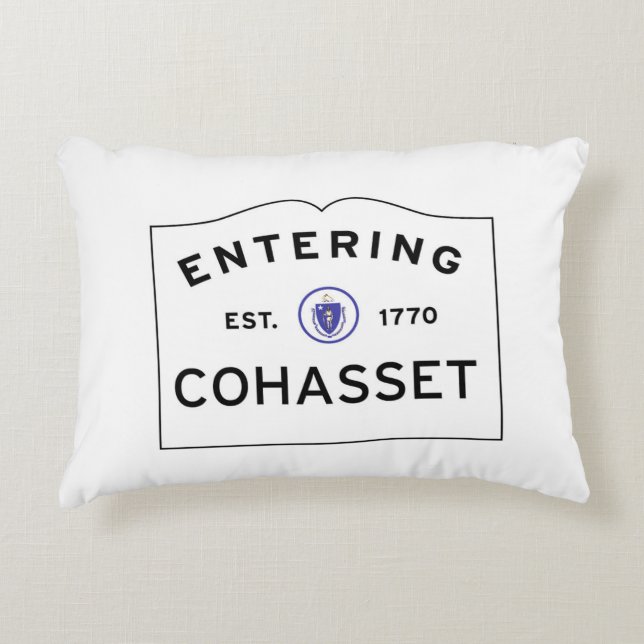 Coussins Décoratifs Plaque de rue entrante de COHASSET le (Devant)