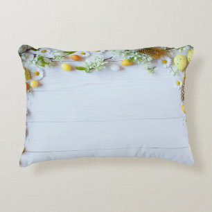 Coussins Décoratifs Plum de cerisier de Pâques : Oeufs Jaunes.