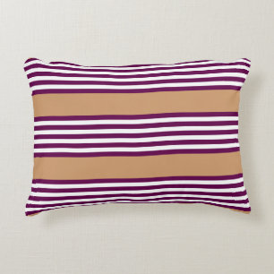 Coussins Décoratifs Plum et blanc cinq bandes motif avec bronzage