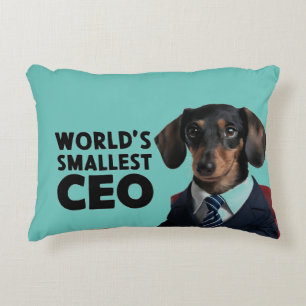 Coussins Décoratifs Plus petit PDG du monde, mignon et drôle dachshund