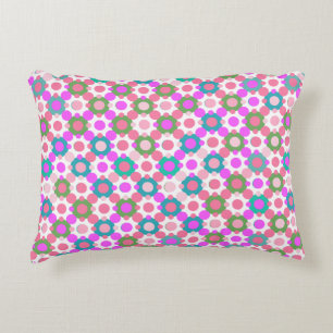 Coussins Décoratifs Points de polka qui se chevauchent en rose et vert
