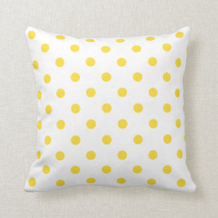 Coussins Décoratifs Pois Blanc Et Jaune