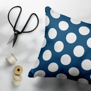Coussins Décoratifs Pois Bleus de la Marine, Motif à points Polka, poi