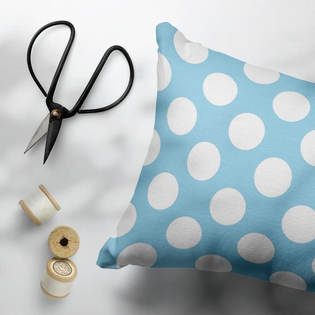 Coussins Décoratifs Pois Bleus, Motif Pointe Polka, Points, Pointe (Créateur téléchargé)
