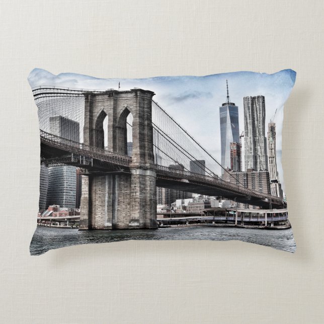 COUSSINS DÉCORATIFS PONT BROOKLYN EN JOURNÉE (Devant)