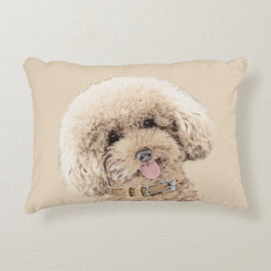 Coussins Décoratifs Poodle Miniature Toy Apricot Crème Chien Brown Art