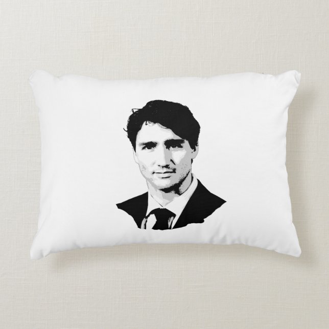 Coussins Décoratifs Portrait de Justin Trudeau (Devant)