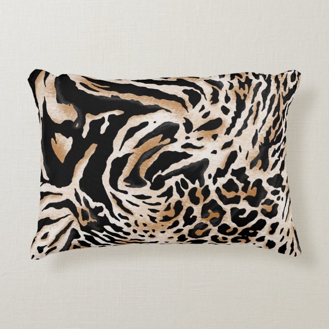 Coussins Décoratifs Poster de animal : Leopard Zebra Tiger (Devant)