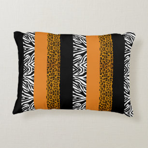 Coussins Décoratifs Poster de animal orange de coutume de léopard et