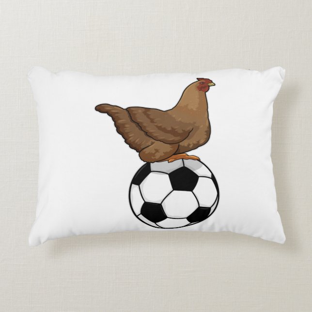 Coussins Décoratifs Poulet aux sports de football (Devant)