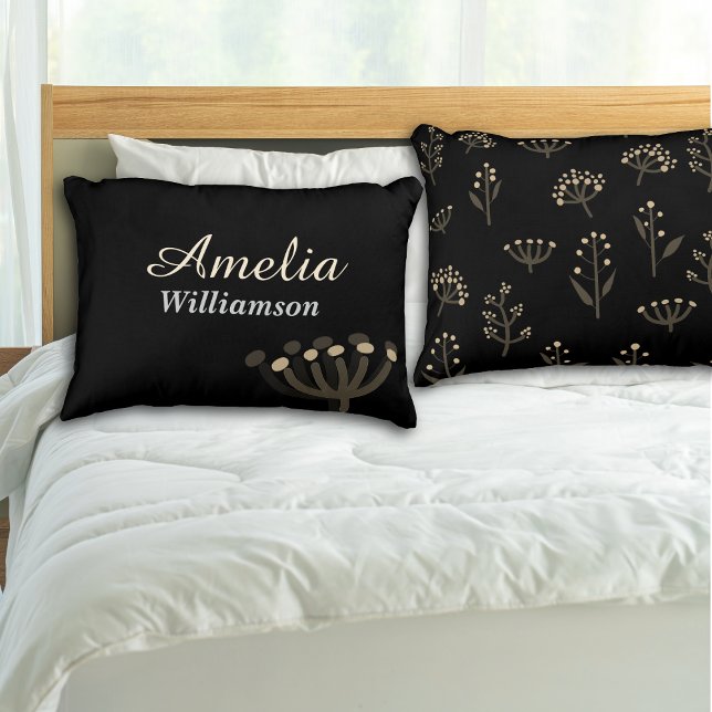 Coussins Décoratifs Pretty Night Mimosa Florals Personalize (Créateur téléchargé)