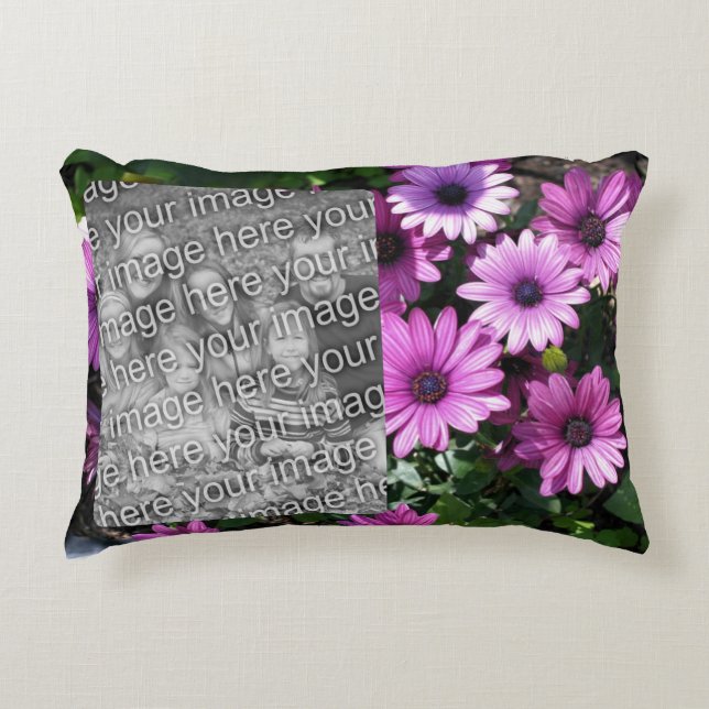Coussins Décoratifs Purple African Daisy Flowame Frame Ajouter Votre P (Devant)