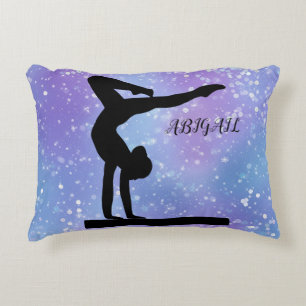 COUSSINS DÉCORATIFS PURPLE GYMNASTICS JETTE PILLOW PERSONNALISÉ.