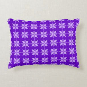 COUSSINS DÉCORATIFS PURPLE & ORANGE MARDI GRAS STAR MOTIFS