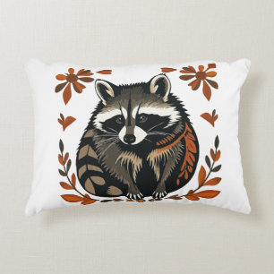 Coussins Décoratifs Raccoon de Whimsical Woodland Animal Folk ou Triba