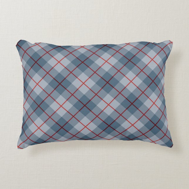 Coussins Décoratifs Rayure Bleu-Rouge de plaid polarisé (Devant)