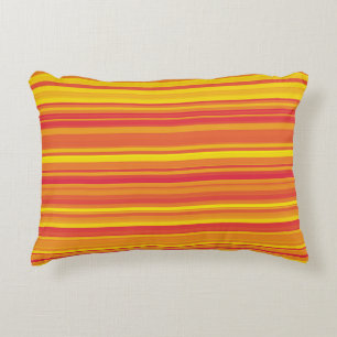 Coussins Décoratifs Rayures Orange Rouge Jaune