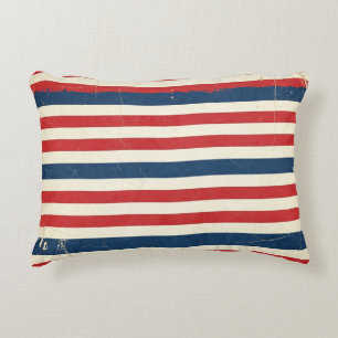 Coussins Décoratifs Rayures rouges, blanches et bleues patriotiques vi