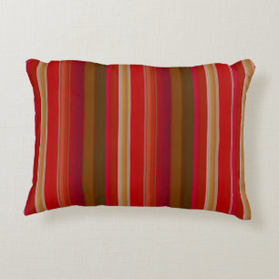 Coussins Décoratifs Rayures rouges et dorées