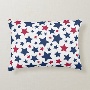 Coussins Décoratifs Red and Blue Stars - motif de drapeau américain