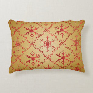 Coussins Décoratifs Red Christmas Stars on Gold