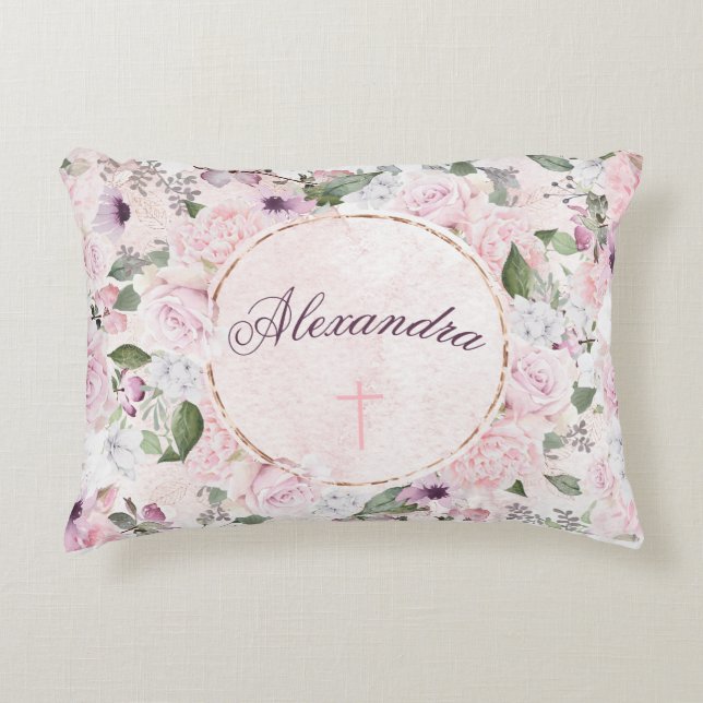 Coussins Décoratifs Religieux Keepsaké Baptême Christening Communion (Devant)