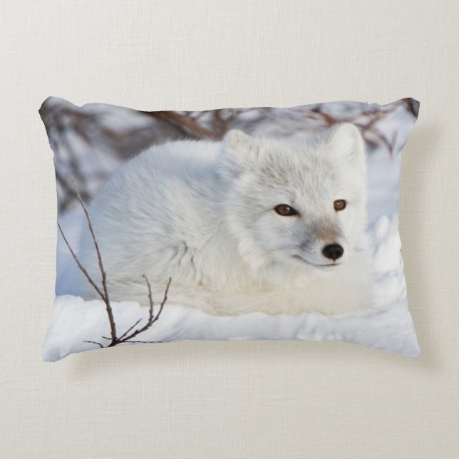 Coussins Décoratifs Renard arctique en hiver (Devant)