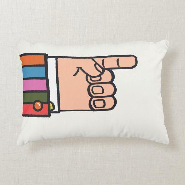 Coussins Décoratifs Retro Bright Fun Pointing Hand Pillow (Devant)