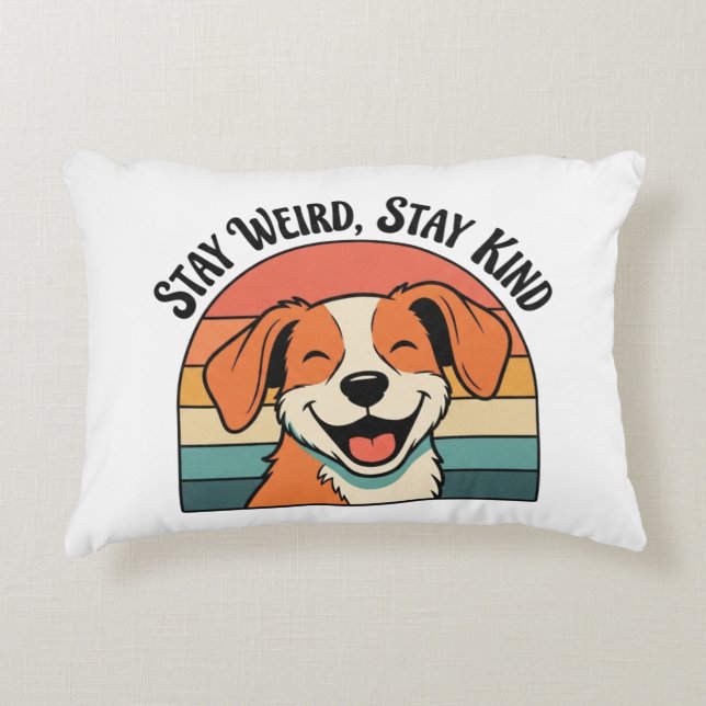 Coussins Décoratifs Retro Dog Kindness Quote Rectangular Pillow (Devant)