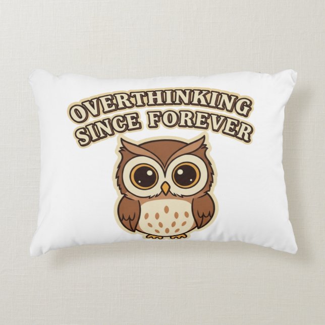 Coussins Décoratifs Retro Owl Overthinking Rectangular Pillow (Devant)