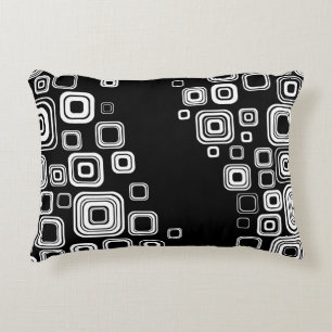 Coussins Décoratifs Rétros carrés noirs et blancs