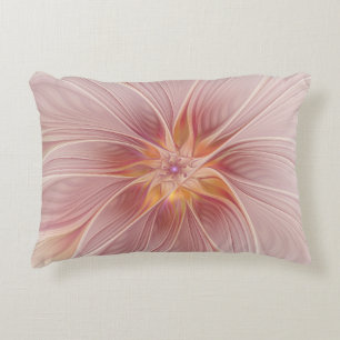 Coussins Décoratifs Rêve floral rose tendre Art fractal abstrait Fleur