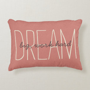 Coussins Décoratifs Rêve Grand Corail & Crème Texte de citation motiva