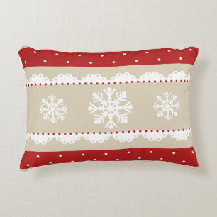 Coussins Décoratifs Romantique Noël Rouge Blanc Snowflakes Motif