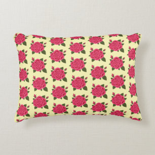 Coussins Décoratifs Rose avec Bufs Jaune pâle